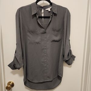 Charming charlie gray v neck top small